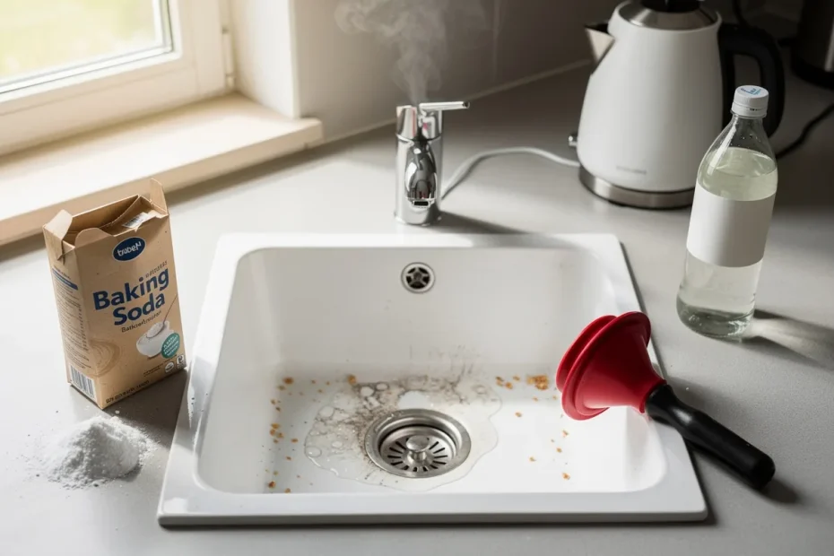 De simpele en goedkope methode om een verstopte gootsteen te ontstoppen