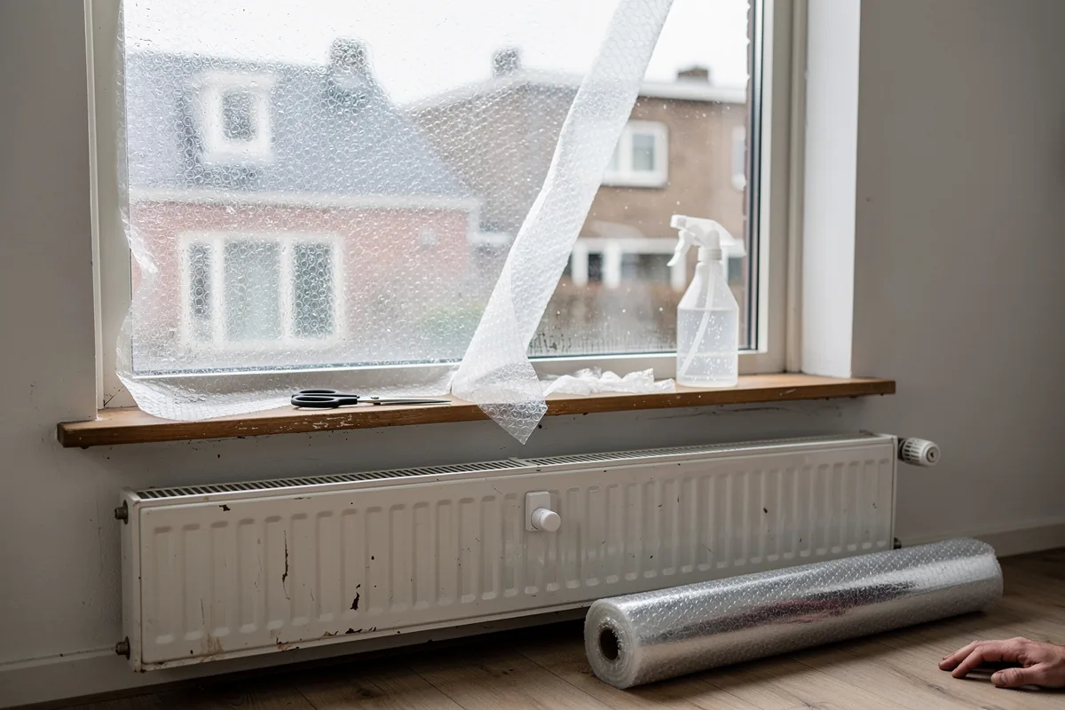 Mensen plakken noppenfolie op hun ramen om de stookkosten te verlagen — zo werkt het