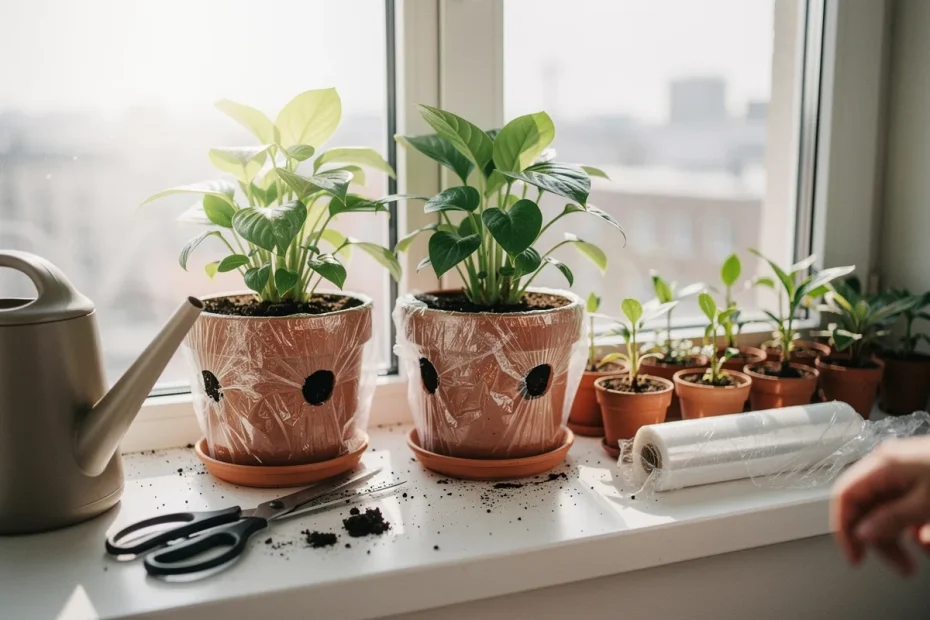 Waarom tuiniers massaal **plasticfolie op hun potten** leggen – en wat er dan gebeurt